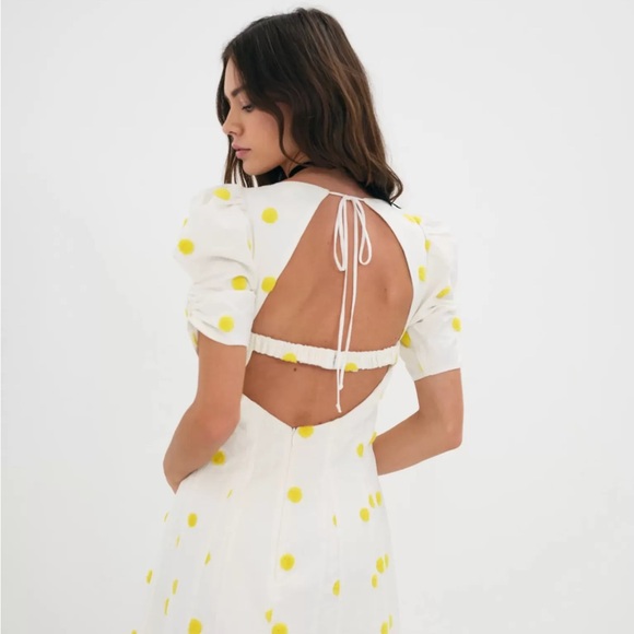 For Love & Lemons 🍋 Claude Mini Dress White, NWT - Picture 3 of 4